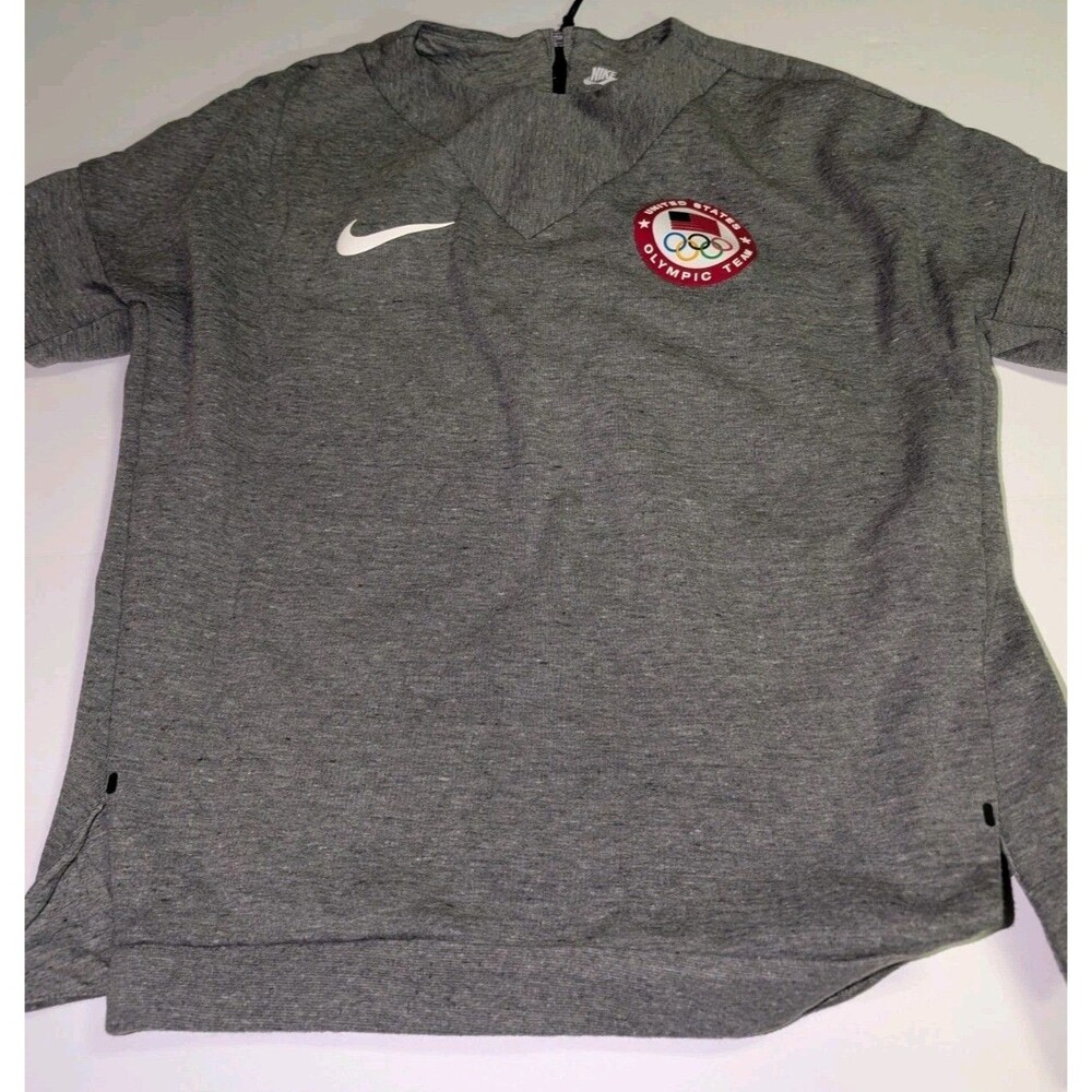 Nike Team USA‎ United States Olympic Team Gray Half-Zip Pullover Jacket Size M